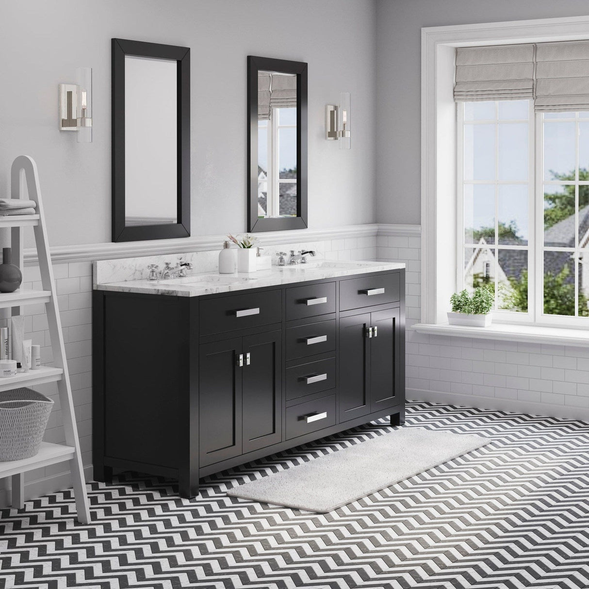 Water Creation Madison 72" Espresso Double Sink Bathroom Vanity From The Madison Collection