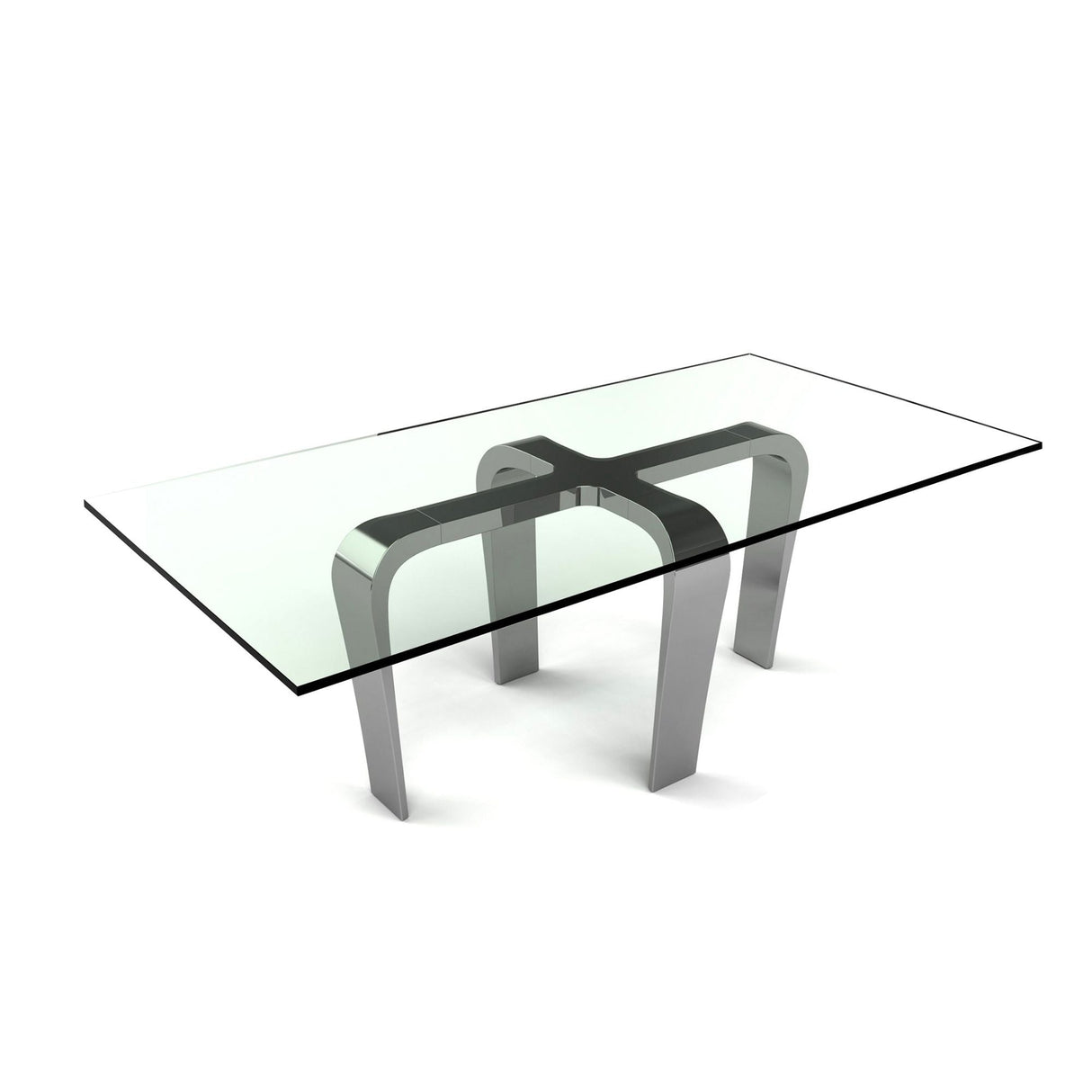 Bellini Modern Living Cirrus Rect Dining Table with smoked Glass Cirrus RECT DT SMK