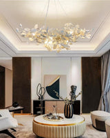 Porcelain Linear Gold Chandelier