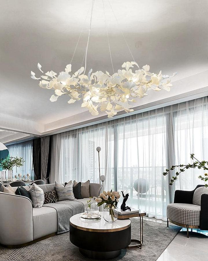 Porcelain Linear Gold Chandelier