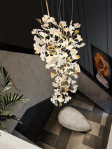 Porcelain Linear Gold Chandelier chandeliers for dining room,chandeliers for stairways,chandeliers for foyer,chandeliers for bedrooms,chandeliers for kitchen,chandeliers for living room Rbrights W 36'' x H 59''  