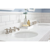 Water Creation Queen 72" Double Sink Quartz Carrara Vanity In Pure White With Lavatory Faucet(s)