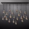 Raindrop Rectangle Chandelier 72" chandeliers for dining room,chandeliers for stairways,chandeliers for foyer,chandeliers for bedrooms,chandeliers for kitchen,chandeliers for living room RBRIGHTS MattE Black  