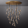 Raindrop Round Chandelier 60" chandeliers for dining room,chandeliers for stairways,chandeliers for foyer,chandeliers for bedrooms,chandeliers for kitchen,chandeliers for living room RBRIGHTS VintageBrass  