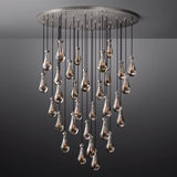 Raindrop Round Chandelier 60" chandeliers for dining room,chandeliers for stairways,chandeliers for foyer,chandeliers for bedrooms,chandeliers for kitchen,chandeliers for living room RBRIGHTS SatinNickel  