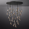 Raindrop Round Chandelier 60" chandeliers for dining room,chandeliers for stairways,chandeliers for foyer,chandeliers for bedrooms,chandeliers for kitchen,chandeliers for living room RBRIGHTS MatteBlack  