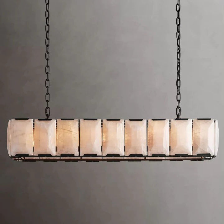 Halu Calcite Rectangular Chandelier 62"