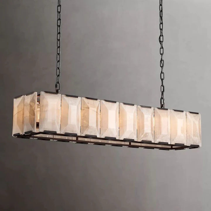 Halu Calcite Rectangular Chandelier 62"