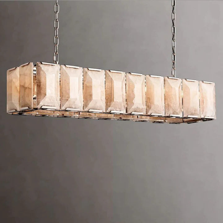 Halu Calcite Rectangular Chandelier 62"