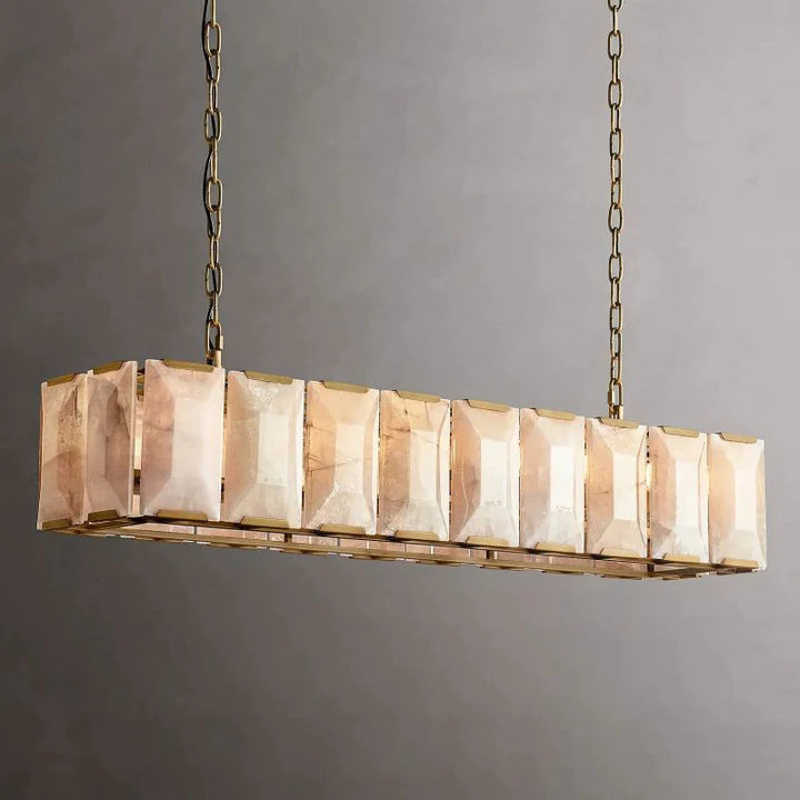 Halu Calcite Rectangular Chandelier 62"