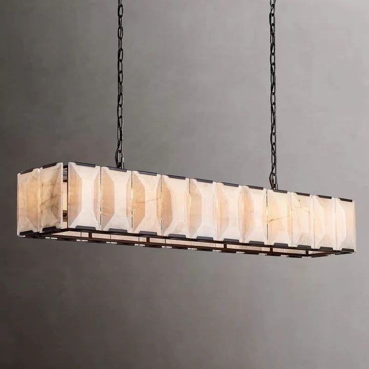 Halu Calcite Rectangular Chandelier 74"