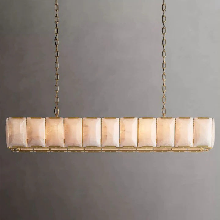 Halu Calcite Rectangular Chandelier 74"