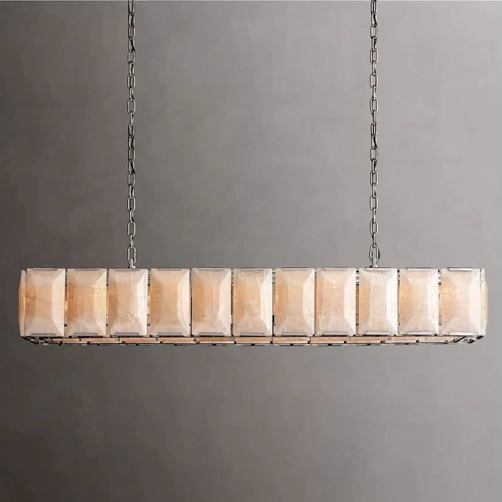 Halu Calcite Rectangular Chandelier 74"