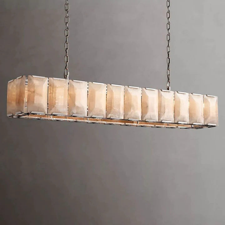 Halu Calcite Rectangular Chandelier 74"