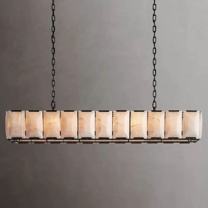 Halu Calcite Rectangular Chandelier 74"