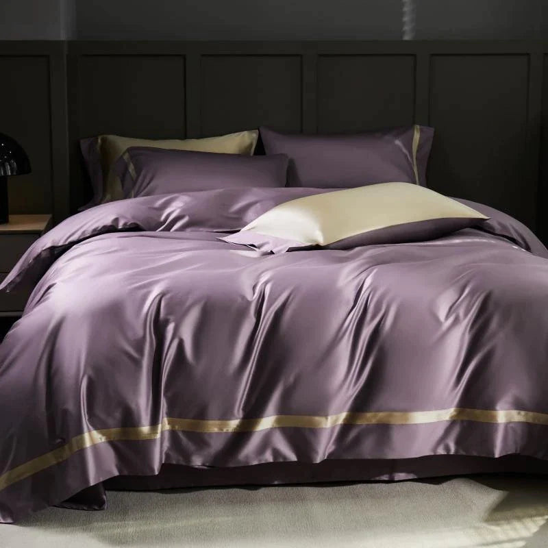 Manya Classic Solid Reversible Egyptian Cotton Duvet Cover Set