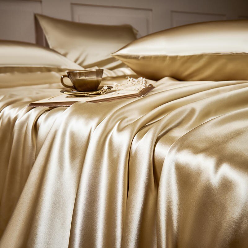 Royalis Gold Luxury Pure Mulberry Silk Bedding Set