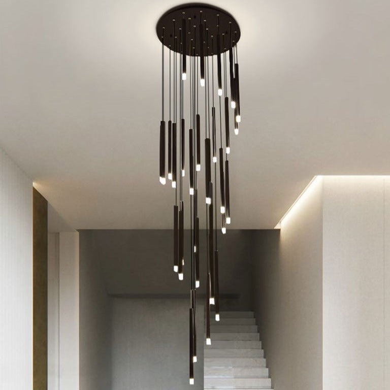 Point Twisted Chandelier For Foyer, Staircase And Entryway