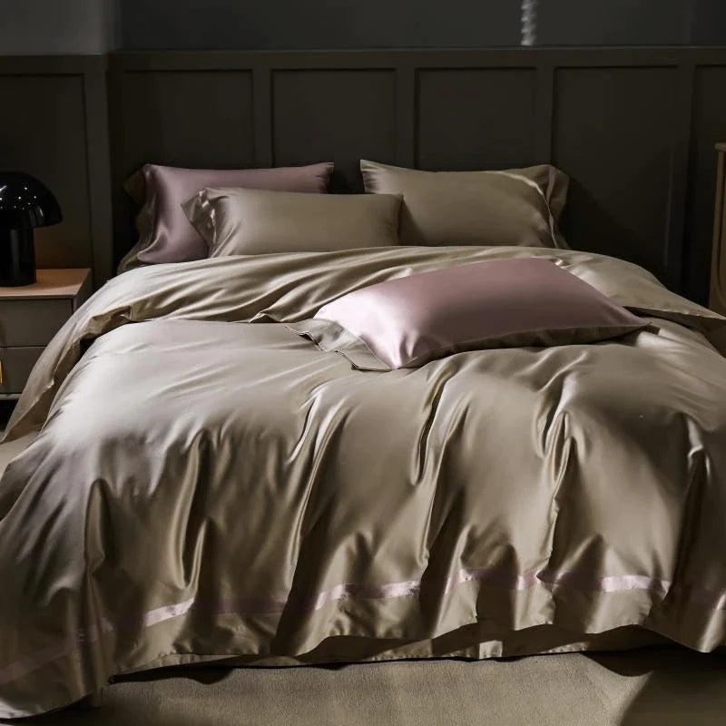 Manya Classic Solid Reversible Egyptian Cotton Duvet Cover Set