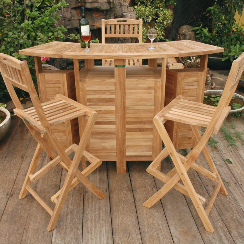 Anderson Teak Outdoor 5 Piece Altavista Folding Table Bar Set-20