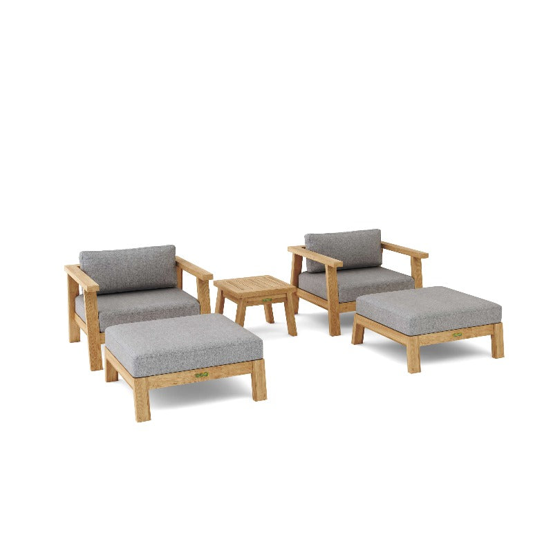 Anderson Teak Outdoor 5 Piece Palermo Deep Seating Set-323-3