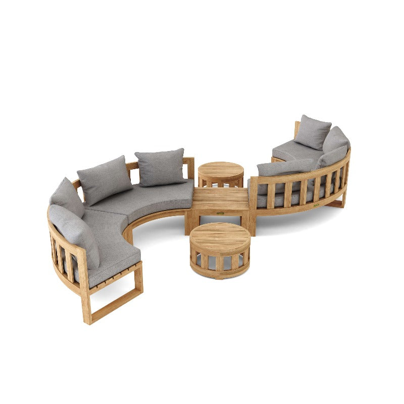 Anderson Teak 7 Piece Circular Modular Deep Seating Set-813-6