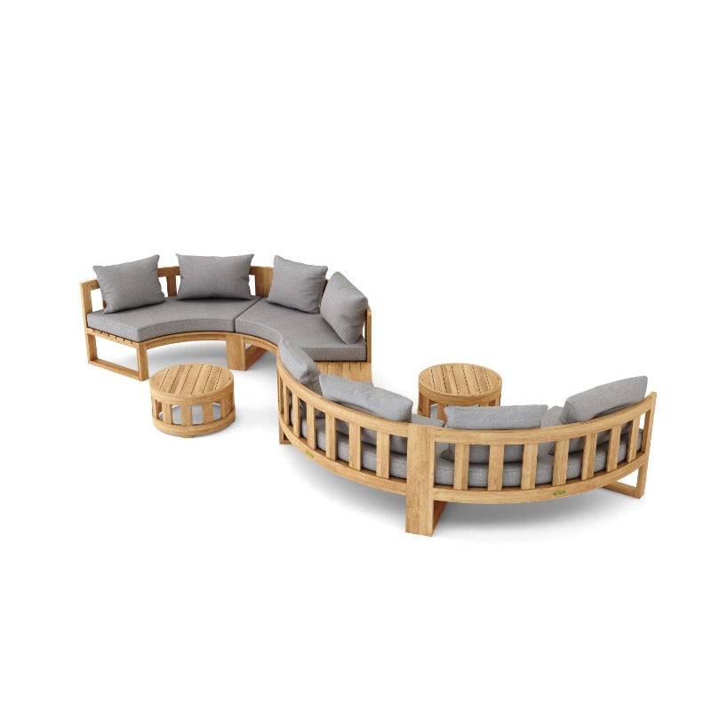 Anderson Teak 7 Piece Circular Modular Deep Seating Set-813-6