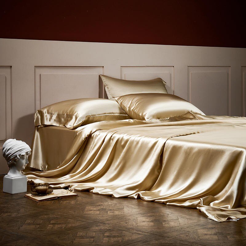 Royalis Gold Luxury Pure Mulberry Silk Bedding Set