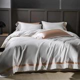 Manya Classic Solid Reversible Egyptian Cotton Duvet Cover Set Duvet Cover Set - Venetto Design White Palace / Queen / Flat Sheet Venettodesign.com