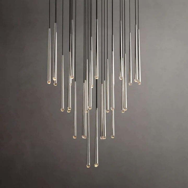 Lucidu Meteor Shower Round Tapered Tubular Chandelier 48''