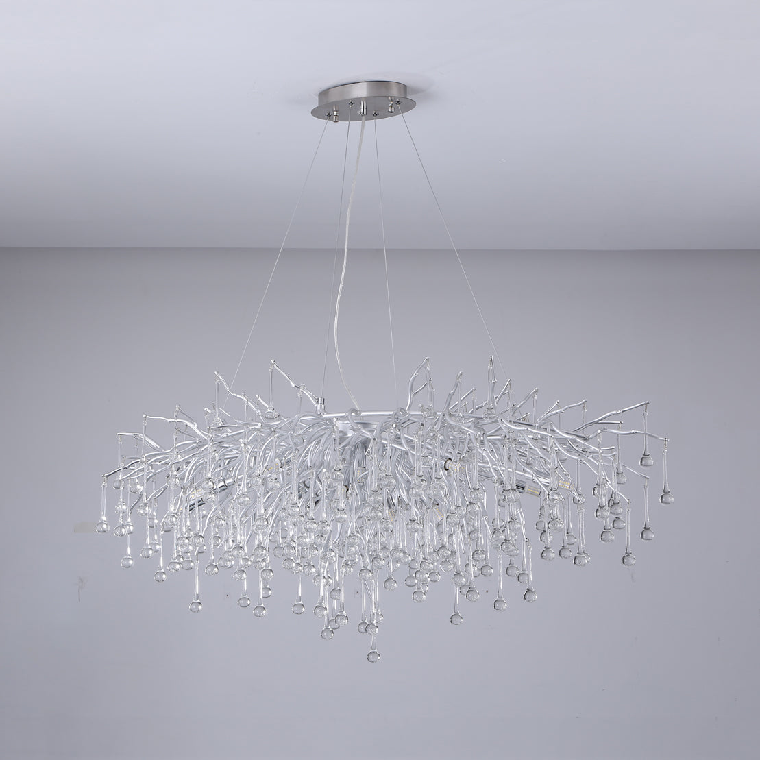 Tree Crystal Chandelier，Silver 45"