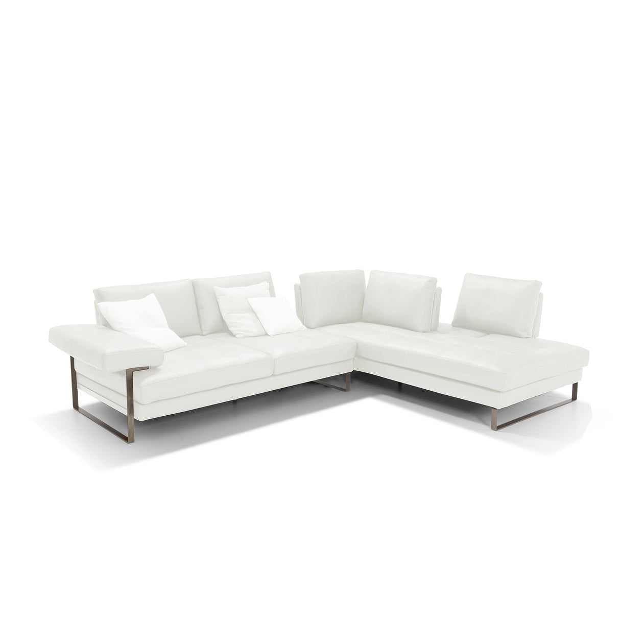 Bellini Modern Living Viviana Sofa Leather Right Hand Facing in White CAT 35. COL 35612 Viviana RHF WHT