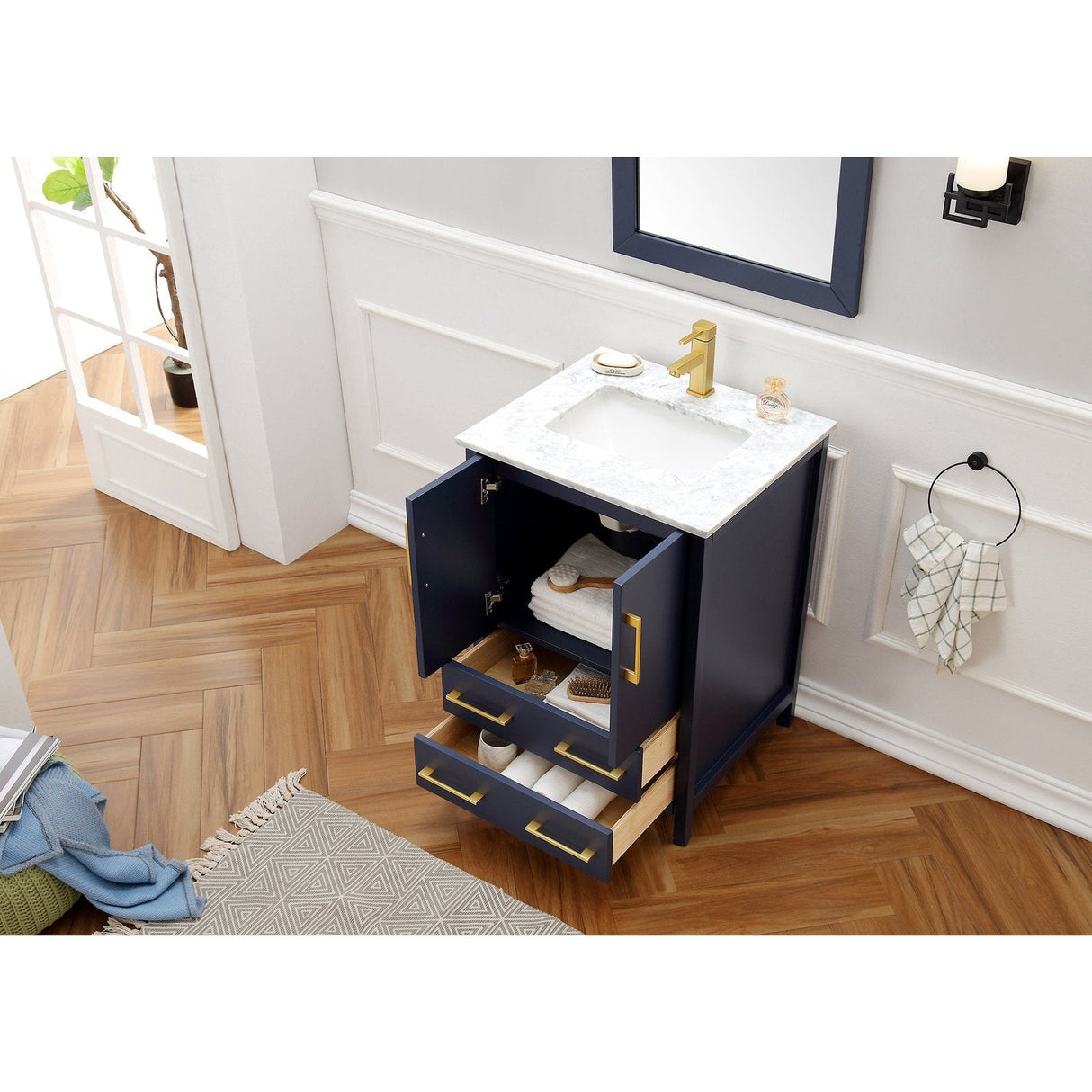 Legion Furniture 24" Solid Wood Sink Vanity With Mirror-No Faucet  WA7924-B