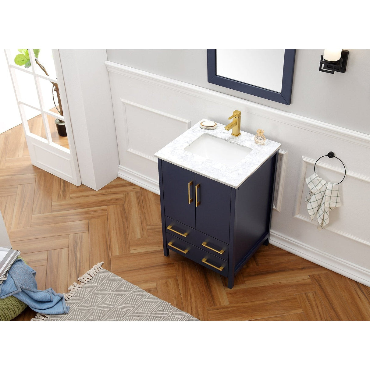 Legion Furniture 24" Solid Wood Sink Vanity With Mirror-No Faucet  WA7924-B