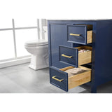 Legion Furniture 36" Blue Finish Sink Vanity Cabinet With Carrara White Top WLF2136-B