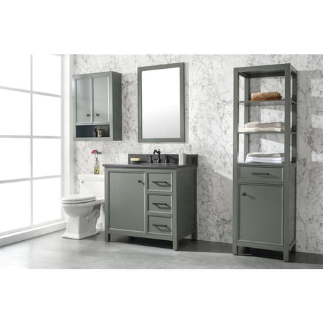 Legion Furniture 36" Pewter Green Finish Sink Vanity Cabinet With Blue Lime Stone Top WLF2136-PG