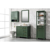 Legion Furniture 36" Vogue Green Finish Sink Vanity Cabinet With Carrara White Top WLF2136-VG