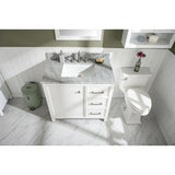 Legion Furniture 36" White Finish Sink Vanity Cabinet With Carrara White Top WLF2136-W