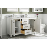 Legion Furniture 54" White Finish Double Sink Vanity Cabinet With Carrara White Top WLF2154-W