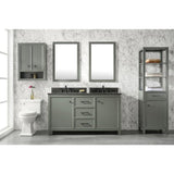 Legion Furniture 60" Pewter Green Finish Double Sink Vanity Cabinet With Blue Lime Stone Top WLF2160D-PG