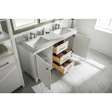 Legion Furniture 60" White Finish Double Sink Vanity Cabinet With Carrara White Top WLF2160D-W