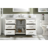 Legion Furniture 60" White Finish Single Sink Vanity Cabinet With Carrara White Top WLF2160S-W