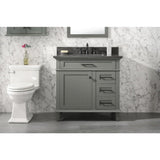 Legion Furniture 36" Pewter Green Finish Sink Vanity Cabinet With Blue Lime Stone Top WLF2236-PG