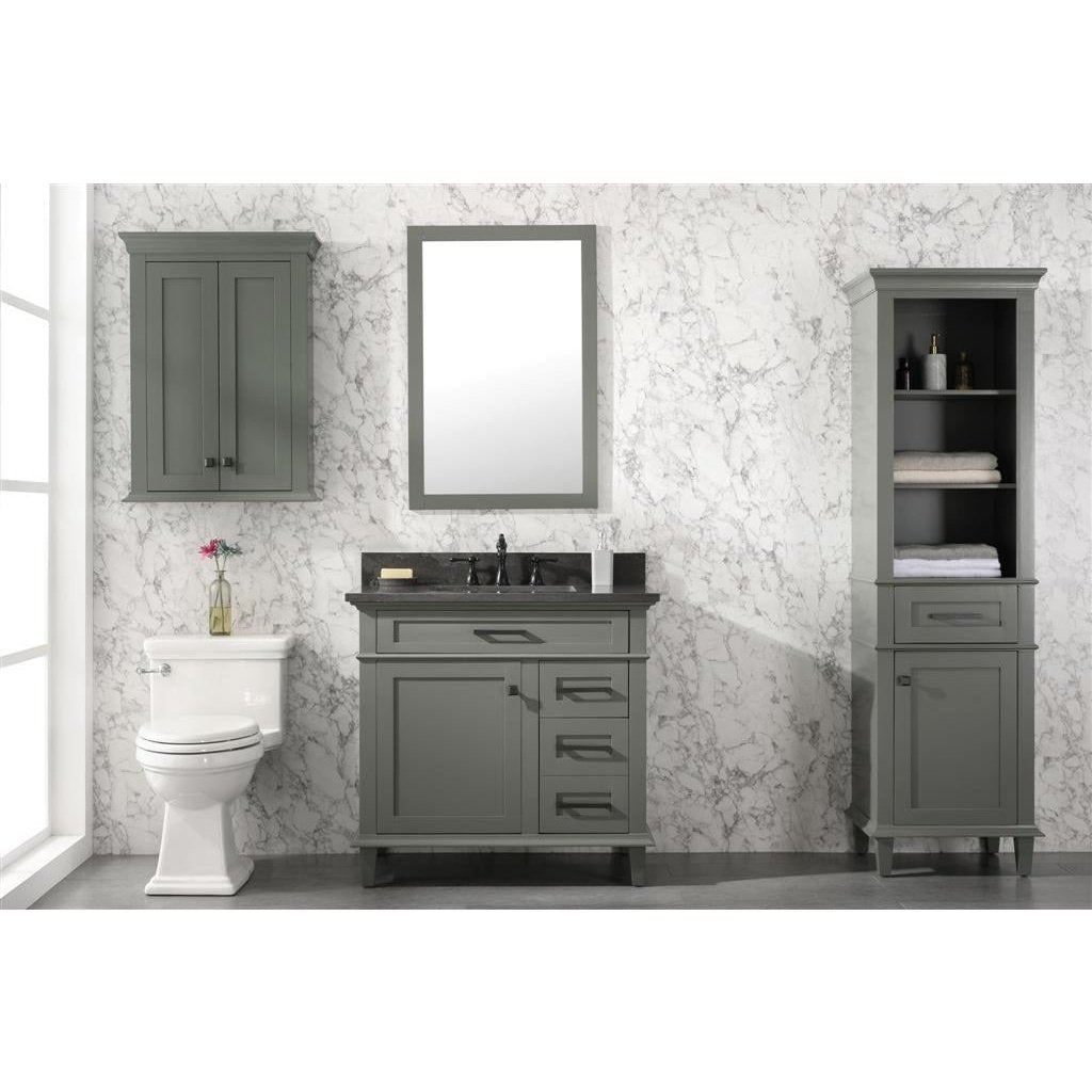 Legion Furniture 36" Pewter Green Finish Sink Vanity Cabinet With Blue Lime Stone Top WLF2236-PG