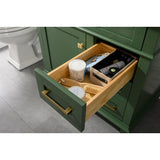 Legion Furniture 36" Vogue Green Finish Sink Vanity Cabinet With Carrara White Top WLF2236-VG