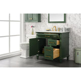 Legion Furniture 36" Vogue Green Finish Sink Vanity Cabinet With Carrara White Top WLF2236-VG