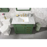 Legion Furniture 36" Vogue Green Finish Sink Vanity Cabinet With Carrara White Top WLF2236-VG