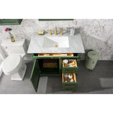 Legion Furniture 36" Vogue Green Finish Sink Vanity Cabinet With Carrara White Top WLF2236-VG