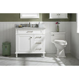 Legion Furniture 36" White Finish Sink Vanity Cabinet With Carrara White Top WLF2236-W