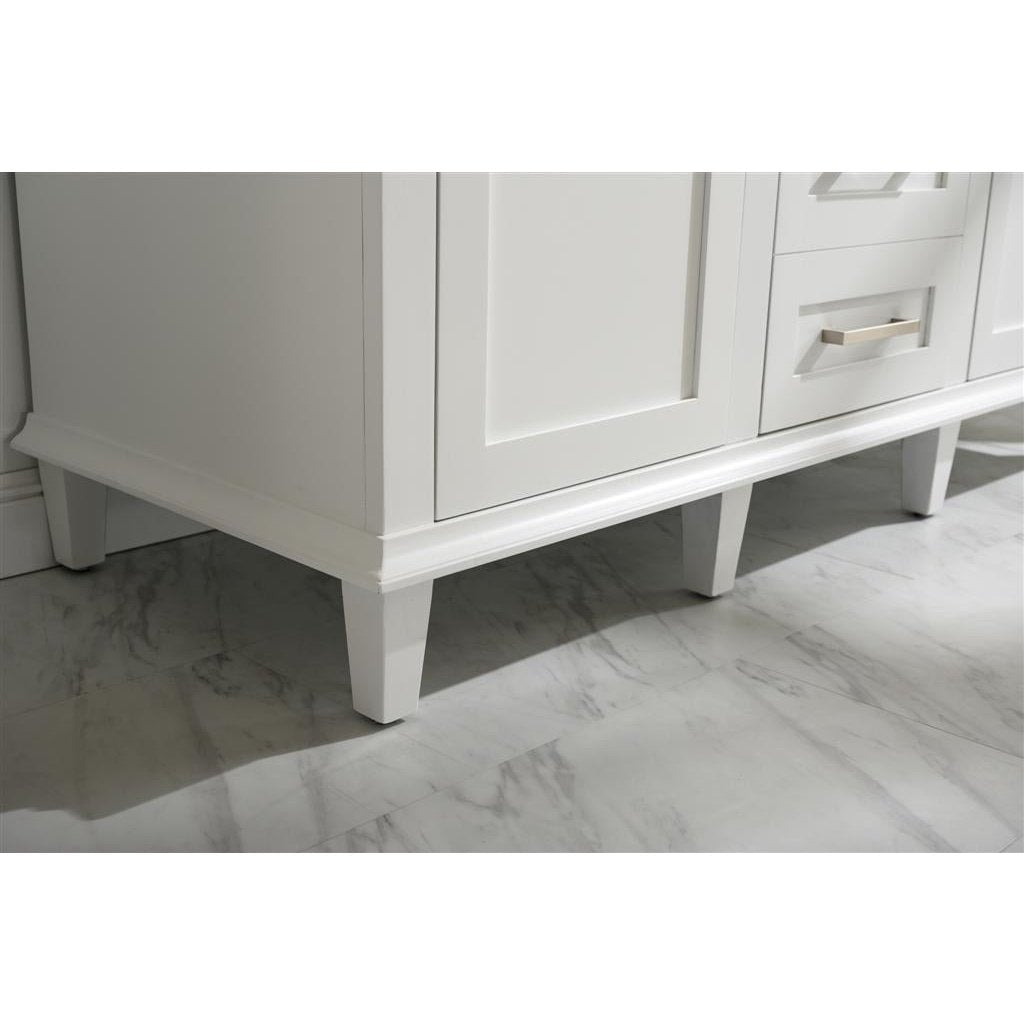 Legion Furniture 54" White Finish Double Sink Vanity Cabinet With Carrara White Top WLF2254-W